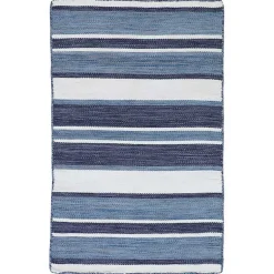 Kirklands Home Outdoor Rugs|Blue Shades Striped Indoor/Outdoor Scatter Rug