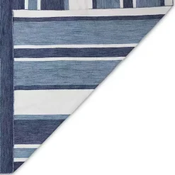 Kirklands Home Outdoor Rugs|Blue Shades Striped Indoor/Outdoor Scatter Rug