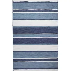 Kirklands Home Outdoor Rugs|Blue Shades Striped Indoor/Outdoor Area Rug, 5x7