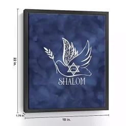 Clearance Blue Shalom Dove Framed Hanukkah Wall Art Hanukkah Decorations