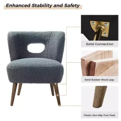 Kirklands Home Accent Chairs|Sherpa Barrel Accent Chair Blue