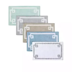 Kirklands Home Bathroom Rugs|Blue Simple Trim Cotton Tufted Bath Mat, 30 in.