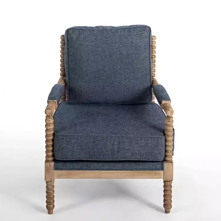 Kirklands Home Accent Chairs|Spencer Spindle Armchair Blue