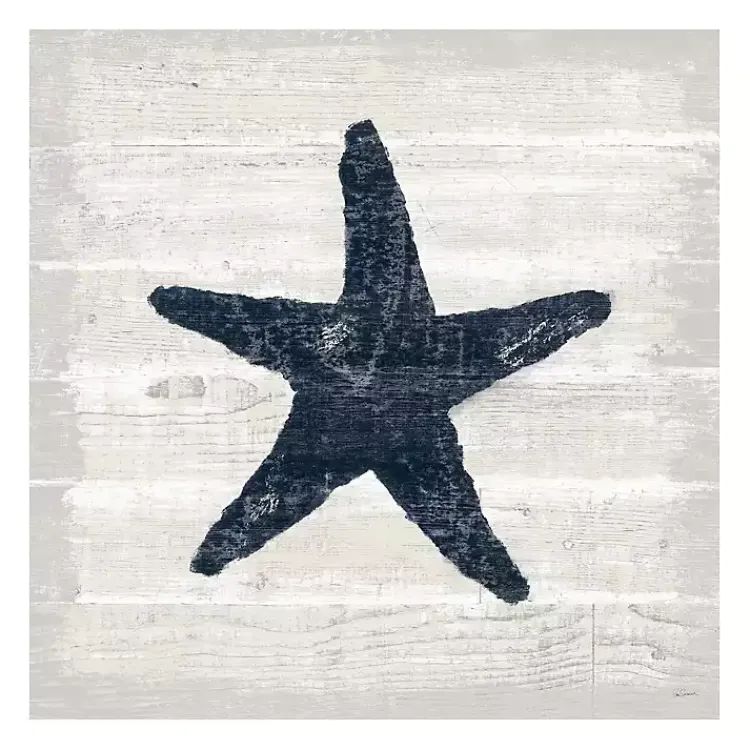 Kirklands Home Canvas Art|Blue Starfish Driftwood Canvas Art Print White