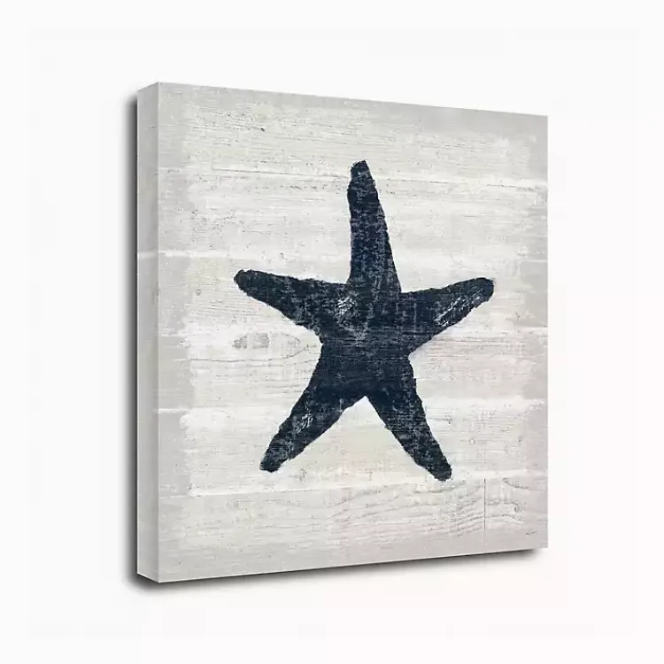 Kirklands Home Canvas Art|Blue Starfish Driftwood Canvas Art Print White