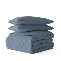 Kirklands Home Quilts|Stitched Diamond 2-pc. Twin Quilt Set Blue