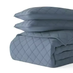 Kirklands Home Quilts|Stitched Diamond 2-pc. Twin Quilt Set Blue