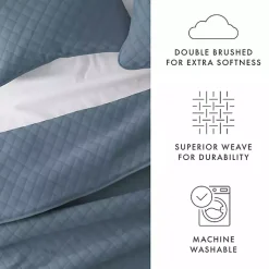 Kirklands Home Quilts|Stitched Diamond 3-pc. Queen Quilt Set Blue