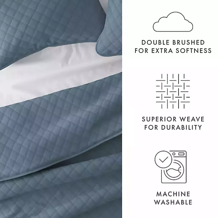 Kirklands Home Quilts|Stitched Diamond 3-pc. Queen Quilt Set Blue