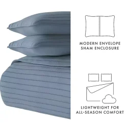 Kirklands Home Quilts|Stitched Stripes 3-pc. King Quilt Set Blue