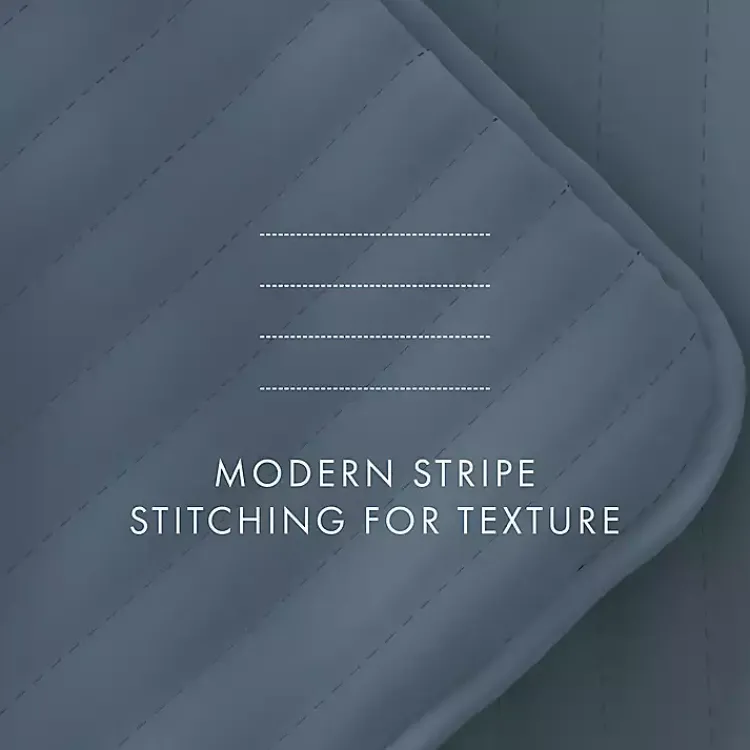 Kirklands Home Quilts|Stitched Stripes 3-pc. King Quilt Set Blue