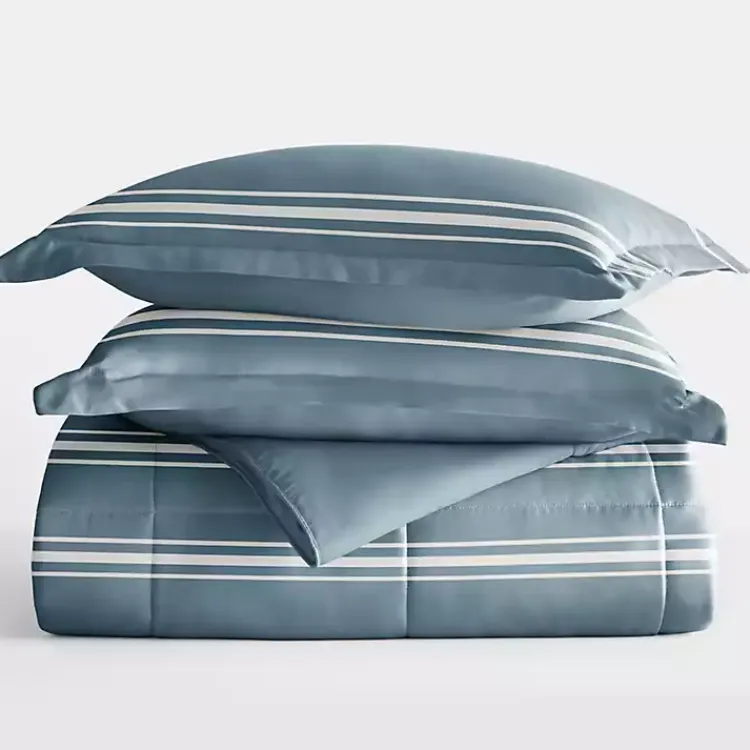 Kirklands Home Comforters|Striped Reversible 3-pc. Queen Comforter Set Blue