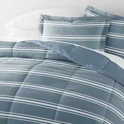 Kirklands Home Comforters|Striped Reversible 3-pc. King Comforter Set Blue