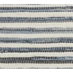Online Blue Striped Textured Denim Pillow Pillows