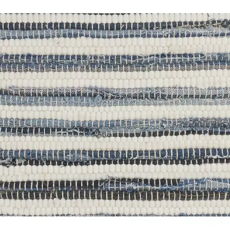 Online Blue Striped Textured Denim Pillow Pillows