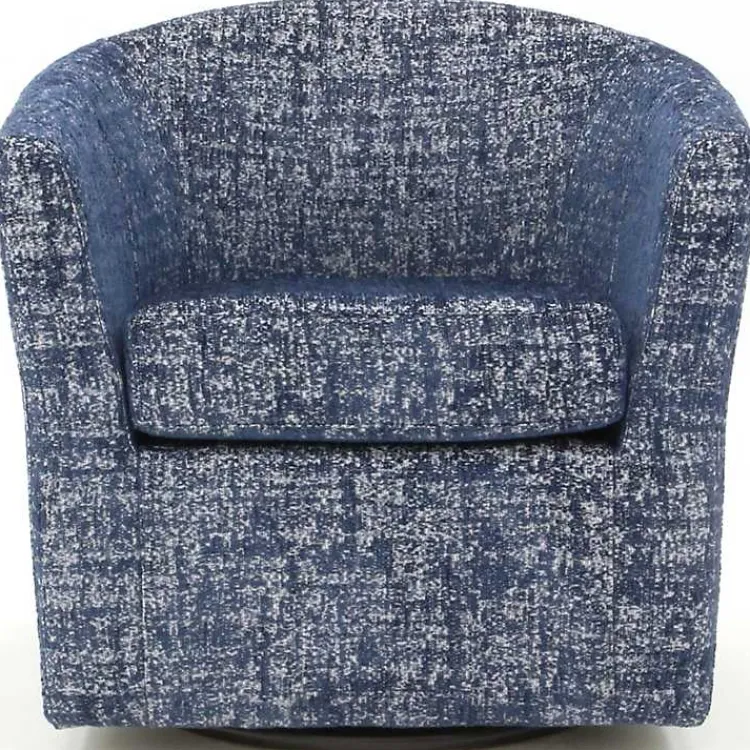 Kirklands Home Accent Chairs|Swivel Barrel Accent Chair Blue