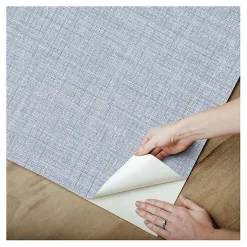 Kirklands Home Wall Murals & Wallpaper|Textured Faux Fabric Peel & Stick Wallpaper Blue