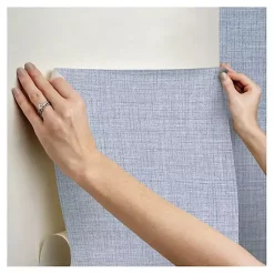 Kirklands Home Wall Murals & Wallpaper|Textured Faux Fabric Peel & Stick Wallpaper Blue