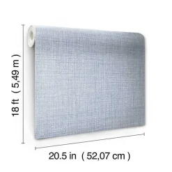 Kirklands Home Wall Murals & Wallpaper|Textured Faux Fabric Peel & Stick Wallpaper Blue