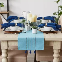 Kirklands Home Table Linens|Thera Stripe Table Runner Blue
