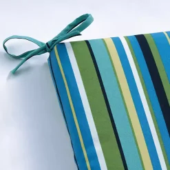 Kirklands Home Outdoor Cushions & Pillows|Blue Topanga Striped Outdoor Chaise Cushion