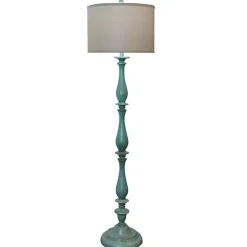 Kirklands Home Floor Lamps|Blue Traditional Avignon Floor Lamp Tan