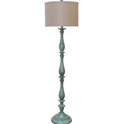 Kirklands Home Floor Lamps|Blue Traditional Avignon Floor Lamp Tan