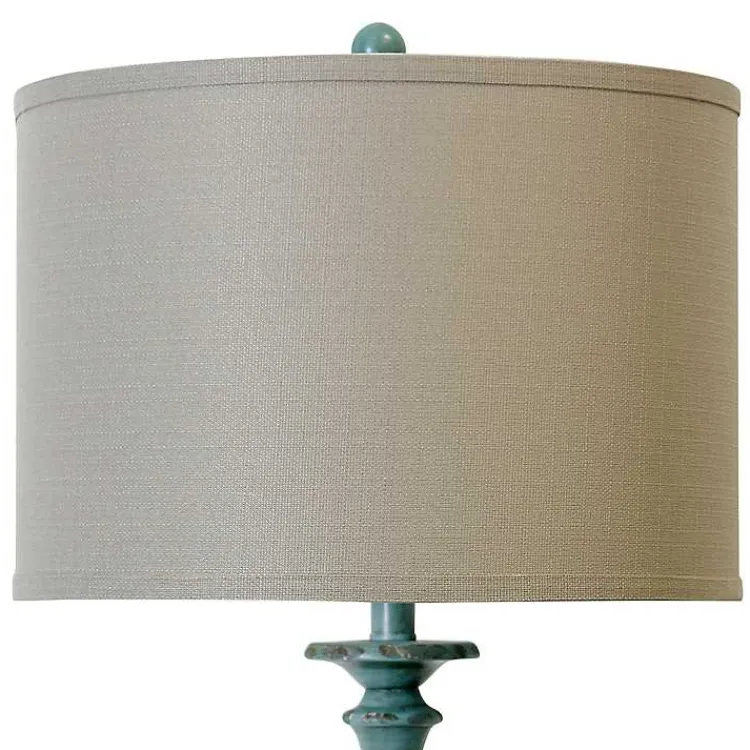 Kirklands Home Floor Lamps|Blue Traditional Avignon Floor Lamp Tan