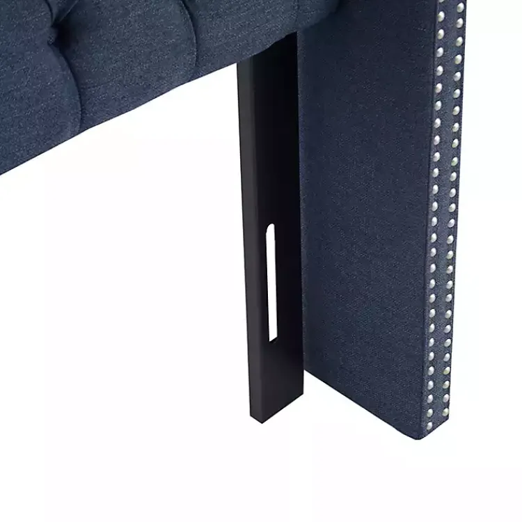Kirklands Home Beds & Headboards|Tufted Upholstered Metal Leg Queen Headboard Blue