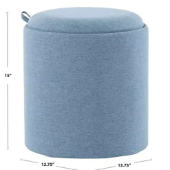 Kirklands Home Benches & Ottomans|Upholstered Ottomans with Tray Tops, Set of 2 Blue