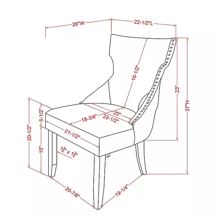 Kirklands Home Dining Chairs|Upholstered Wingback Dining Chairs, Set of 2 Blue