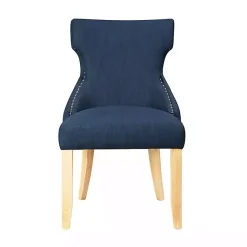 Kirklands Home Dining Chairs|Upholstered Wingback Dining Chairs, Set of 2 Blue