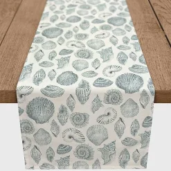 Kirklands Home Table Linens|Blue Vintage Seashells Table Runner, 72 in.