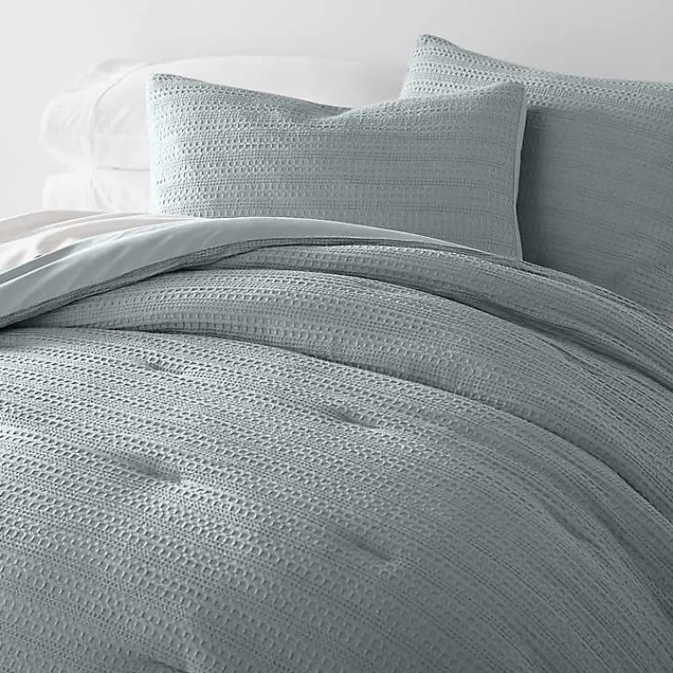 Kirklands Home Comforters|Waffle Ultra-Soft 3-pc. Queen Comforter Set Blue