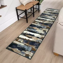 Kirklands Home Area Rugs|Blue Watercolor Abstract Runner, 2x8