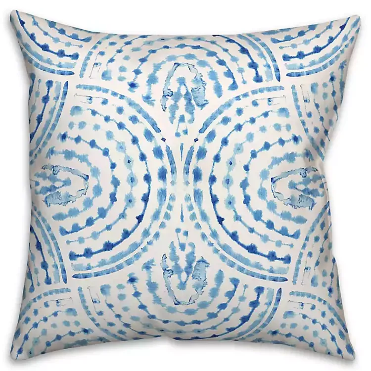 Kirklands Home Outdoor Cushions & Pillows|Blue Watercolor Arc Outdoor Throw Pillow
