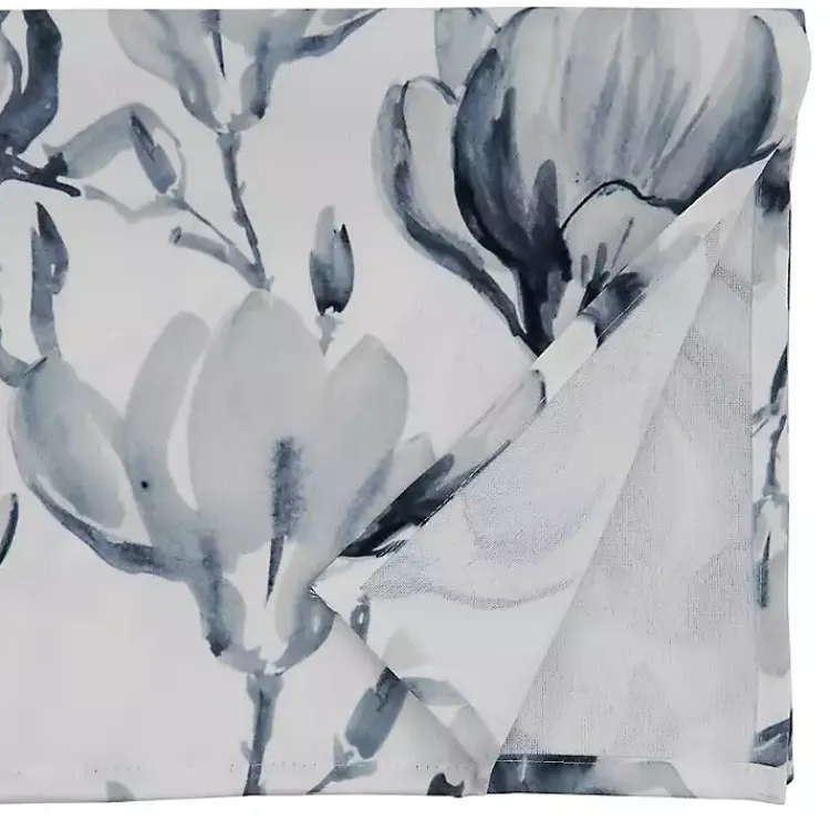 Kirklands Home Table Linens|Blue Watercolor Floral Table Runner