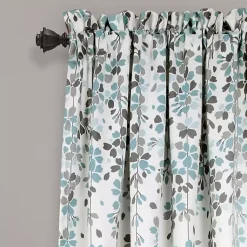 Kirklands Home Curtains & Drapes|Blue Weeping Flower Curtain Panel Set, 95 in.