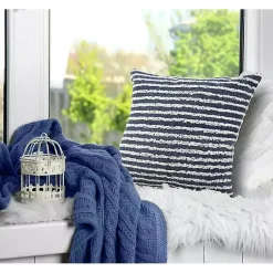 Online Blue Wispy Ways Tufted Stripes Cotton Pillow Pillows