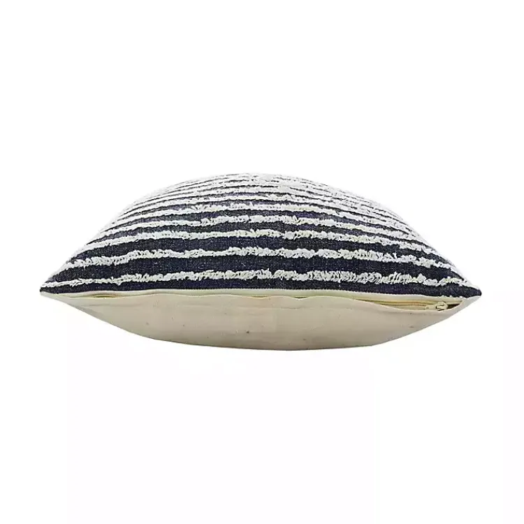 Online Blue Wispy Ways Tufted Stripes Cotton Pillow Pillows