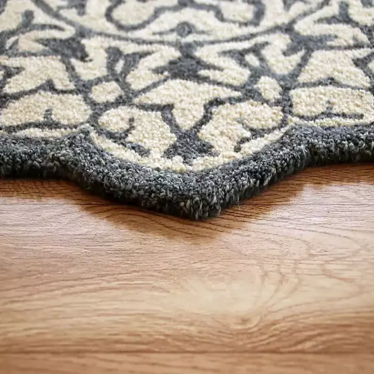 Kirklands Home Area Rugs|Blue Wool Mosaic Medallion Round Area Rug, 3 ft.