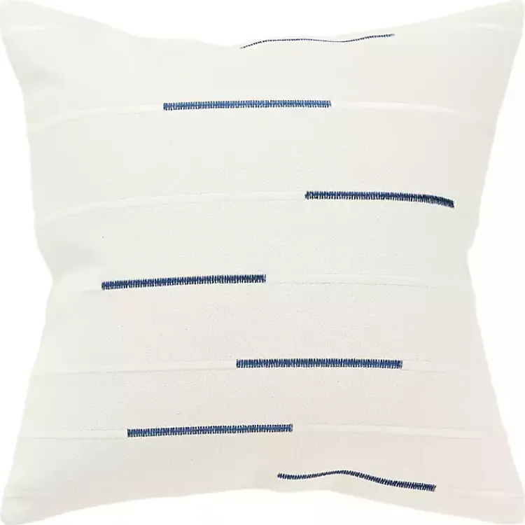 Sale Blue Woven Lines Throw Pillow Pillows