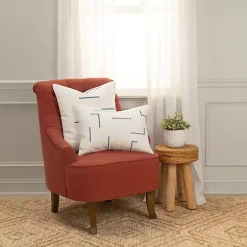 Sale Blue Woven Lines Throw Pillow Pillows