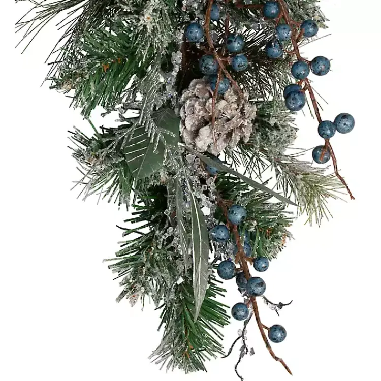 Outlet Blueberry and Pine Teardrop Swag Christmas Wreaths