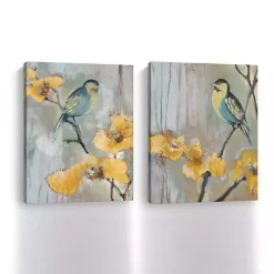 Kirklands Home Canvas Art|Bluebirds and Blossoms Canvas Art Prints, Set of 2