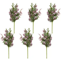 Hot Blush Berry and Leaf Stems, Set of 6 Stems & Bouquets