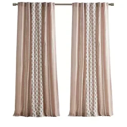 Kirklands Home Curtains & Drapes|Blush Chenille Stripe Curtain Panel, 84 in. Pink