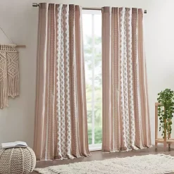 Kirklands Home Curtains & Drapes|Blush Chenille Stripe Curtain Panel, 84 in. Pink