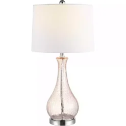 Kirklands Home Table Lamps|Blush Crackle Glass Teardrop Table Lamp Ivory