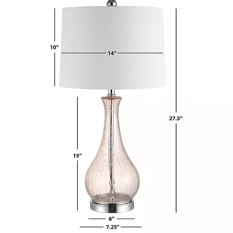 Kirklands Home Table Lamps|Blush Crackle Glass Teardrop Table Lamp Ivory